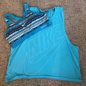 Nike Muscle Tee and Matching Sports Bra